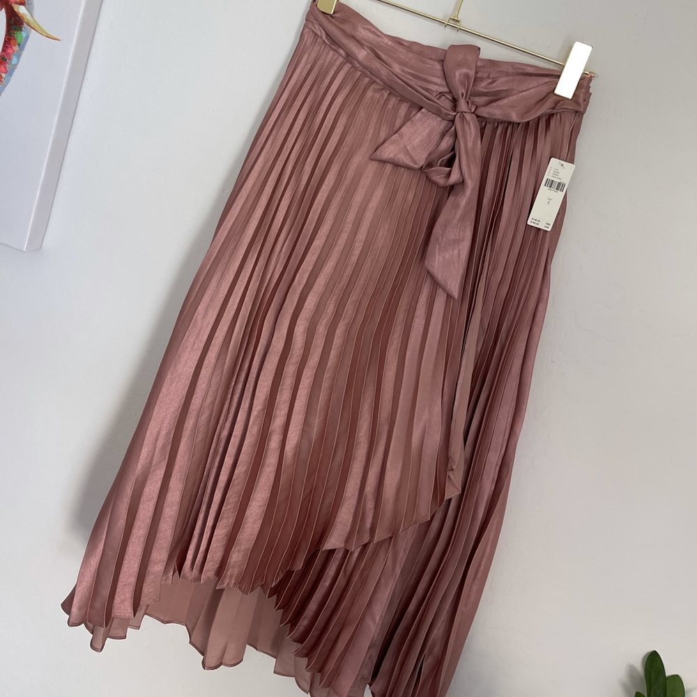 🎉🎉HOST PICK🎉🎉Maeve x Anthropologie Pleated Rose Gold Skirt Sz 2 - Picture 3 of 7